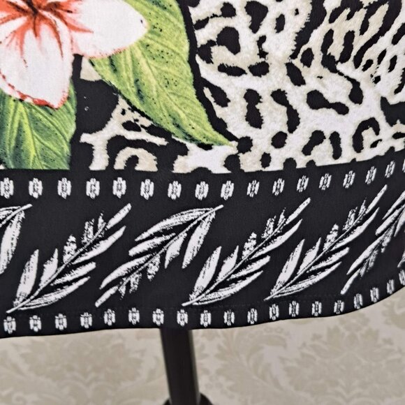 JM Collection Size Large Animal Print and Floral Tunic Embellished Neckline NWT - Picture 5 of 16